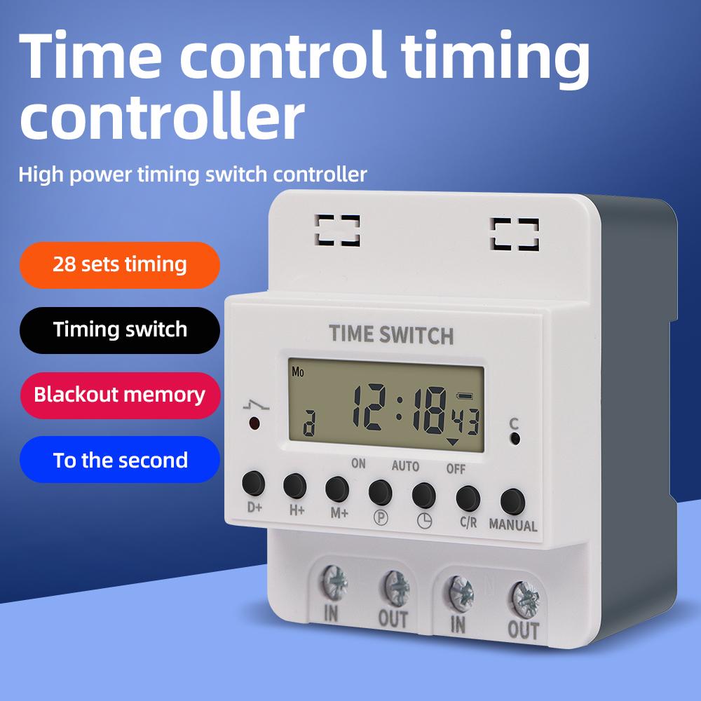 60A Digital Timer Switch Relay New Type Din Rail 2 wire Weekly 7 Days Programmable Electronic Timer Control AC 220V KG316T