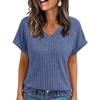 European & American Women's Summer Casual V-neck Short Sleeve Pullover Top