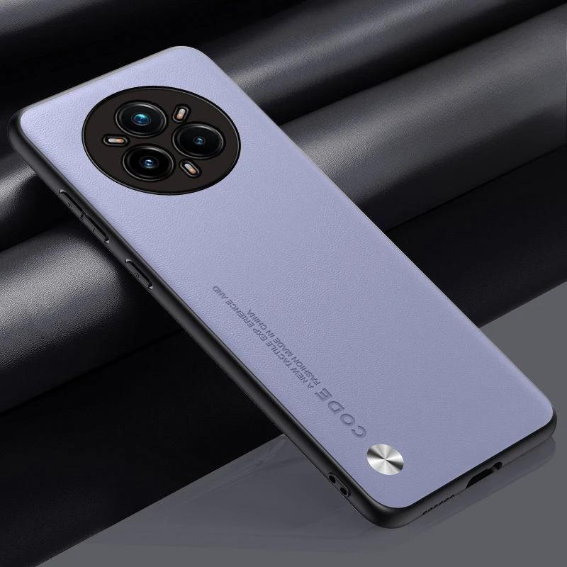 

Для Realme 14 Pro Plus чехол простой PU кожаный силиконовый TPU защитный чехол для Realme 14X 14Pro + 13 Plus ударопрочный жесткий бампер Realme 13 5G светло-фиолетовый