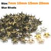 Star Rivets 7mm 10mm 15mm 20mm Gold Silver Buttons DIY Scrapbooking Embellishment Handmade Shoes Bags Fastener Brads Decors