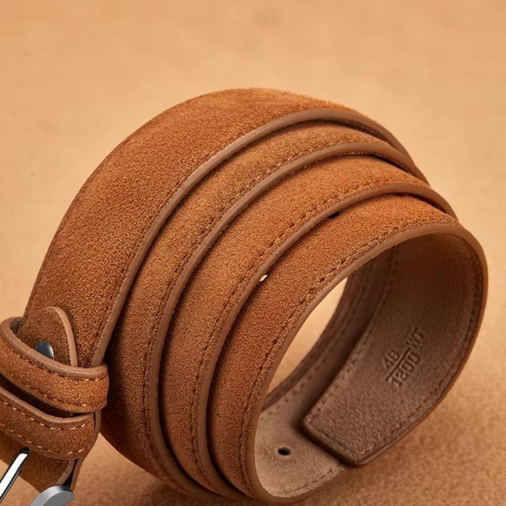 Luxury Design Suede Wide Belt Maillard Business Waist Strap Fashion Pin Buckle Waistband Men Women