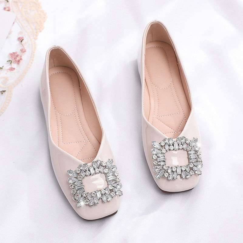 Large size women's shoes single shoes women's flat bottom versatile retro two wear foot cover lazy loafers grandma shoes four seasons bean shoes