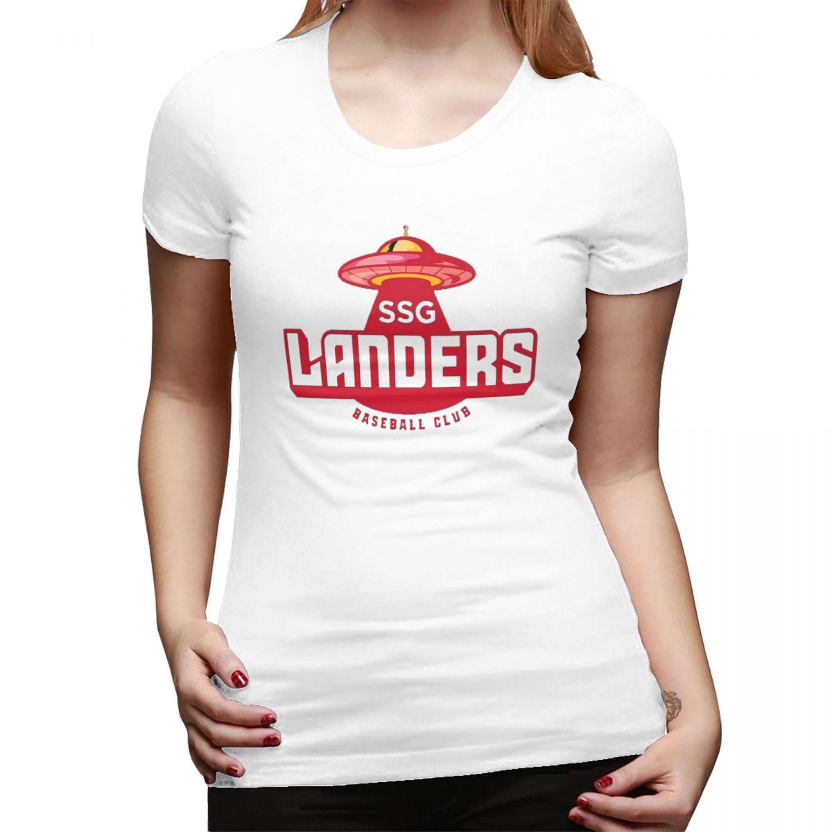 

SSG LANDERS TShirt for WOMEN Round Neck Streetwear T Shirts WOMENs Short Sleeve Summer Clothes Tops S