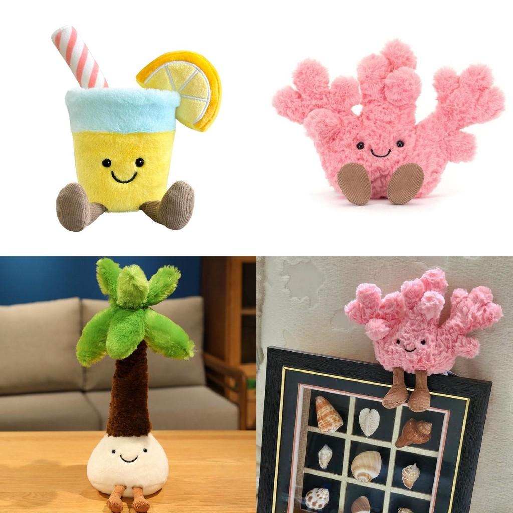 Tree Juice Coconut Coral Shaped Plush Toy Soft Material Romantic Decoration Gift