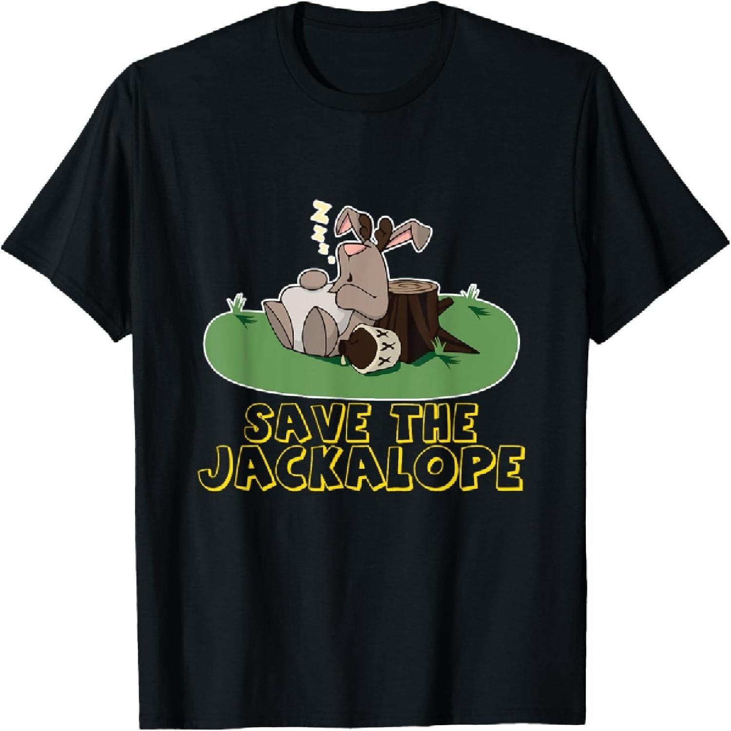 Save The Jackalope Cryptid Jackrabbit Rabbit Bunny T-Shirt S