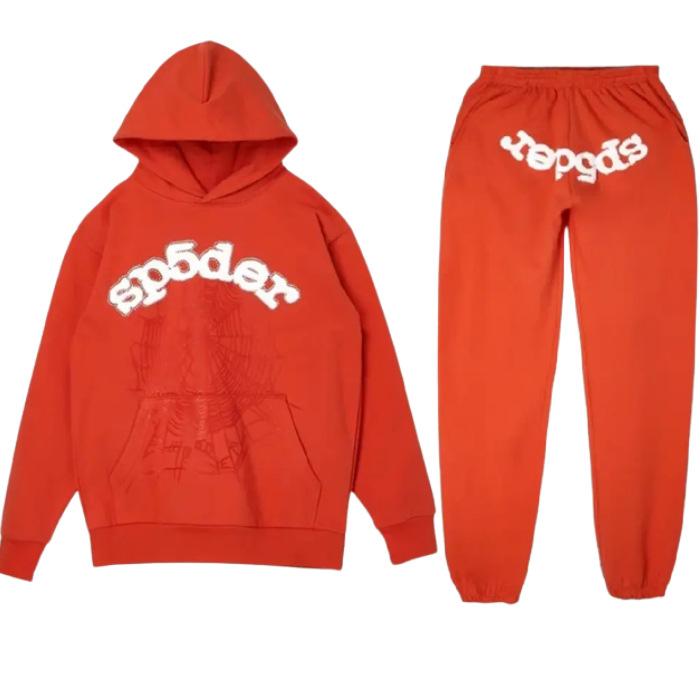 Sp5der Dark Brown Jumper Sweater Suit Sports Suit Sweatshirt Jogging Pants and Hoodie Jacket