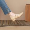 Temperament square head with Mary Jane shoes women's spring and autumn new leather shallow mouth thick middle heel single shoes wedding shoes