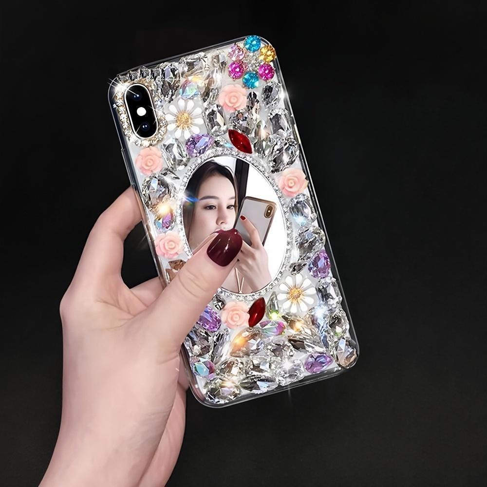 Glitter Rhinestone Phone Case For VIVO Y39 Y58 Y78 Y27S Y77T Y17S Y27 Y22 Y21 Y20 Y19S 4G 5G Bling Crystal Floral Jeweled Cover