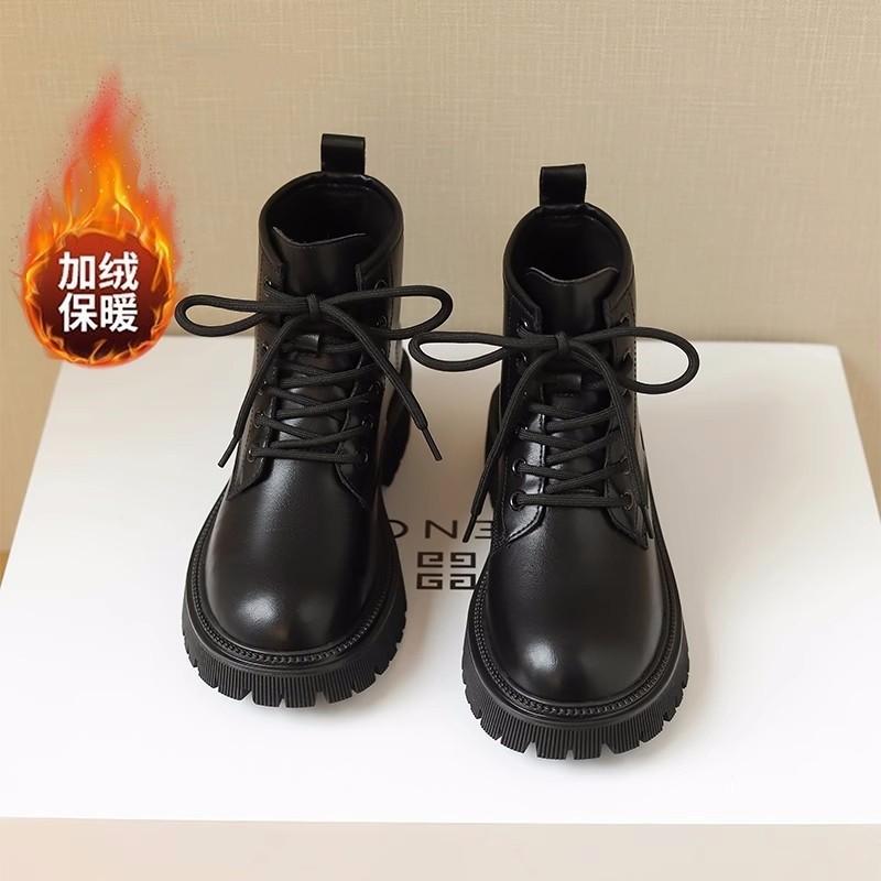 

Autumn new velvet Martin boots women s black locomotive single boots women s platform short boots 35