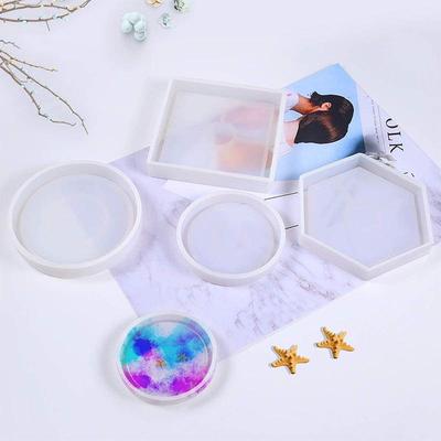 Handmade High-Transparent Crystal Epoxy Resin Mold for Round, Hexagonal, and Square Coasters