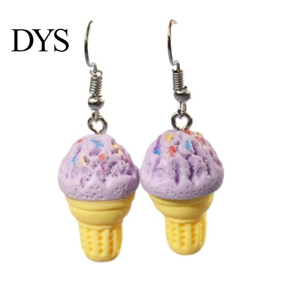 Women Dangle Earrings 1 Pair Cute Ice Cream Earrings, Fun Imitation Party Food Drop Summer Jewelry Gifts for Girls Ear