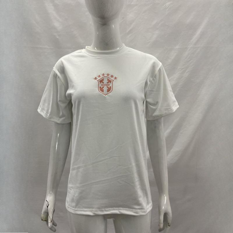 European and American Summer Embroidered Round Neck T-shirt