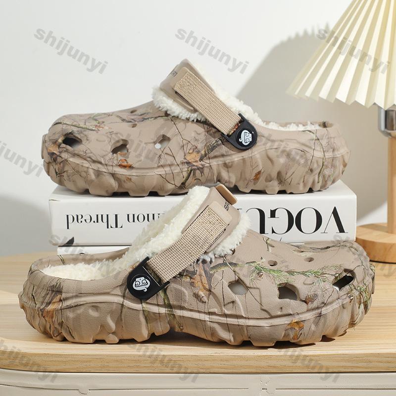 Men Cotton Shoes 2026 Winter New Fashion Plush Thicken Slip on Home Slippers Comfortable Soft Sole Height Increase Casual Shoes