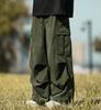Oversized Cargo Corduroy Long Wide Leg Relaxed Gaucho Adjustable Elastic Popular Solid Army [foveitaa] Men's Pants, Pants, Pants, Style, Sweatpants,