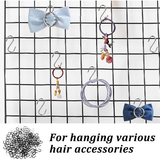 100 Pcs Mini S Shaped Hooks - 1/2 Inch Craft Hanging Hooks for DIY Jewelry Key Chain Connectors (Silver)