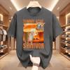 Tummy Ache Survivor Cat Funny Retro Casual Round Neck Pure Cotton Shortsleeved Tshirt Unisexs Summer Fashion Trend Breathable Top