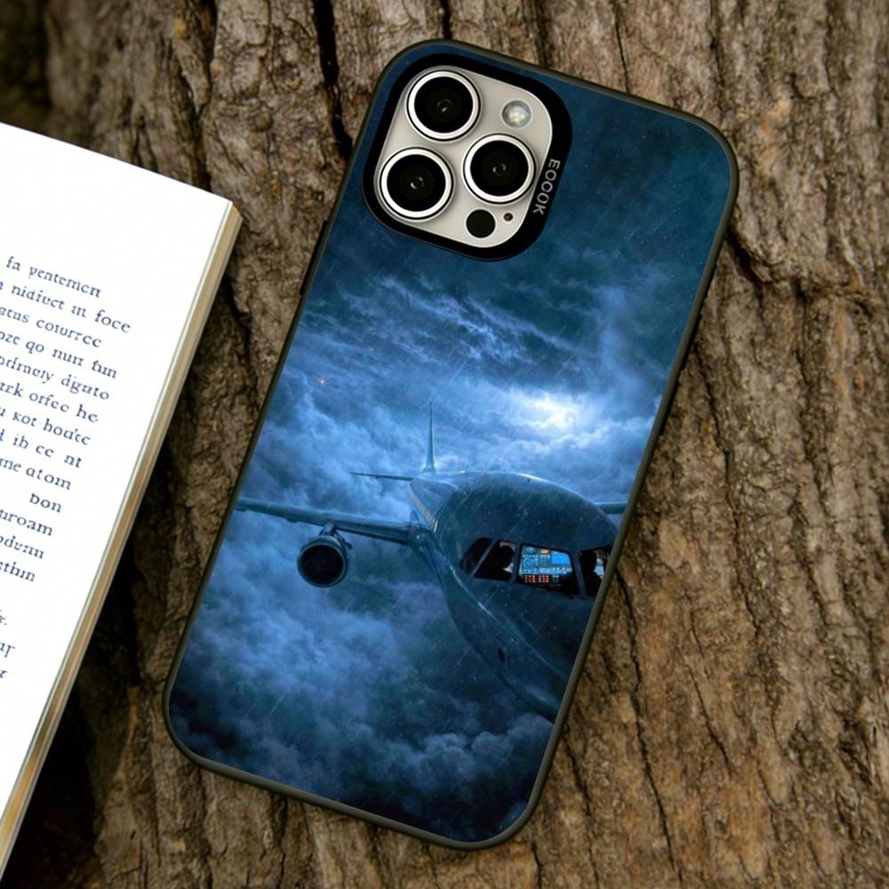 Airplane Plane Phone Case For iPhone 17,16,15,14,13,12,11 Plus,Pro Max,XS,Colorful Silver Phone Case Funda Cover