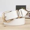 Simple Color Solid Leather Waist Belt Metal Pin Buckle Street Girl Decoration