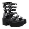 New Summer Women Punk Roman Wedge Platform Sandals Elevated Street Trend Plus Size Shoes