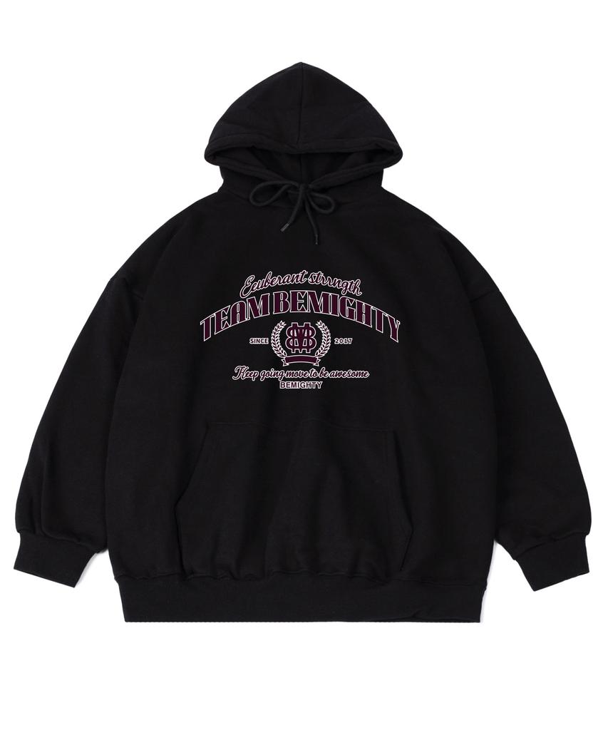 College Team Oversized Fleece-Lined Hoodie [Navy]