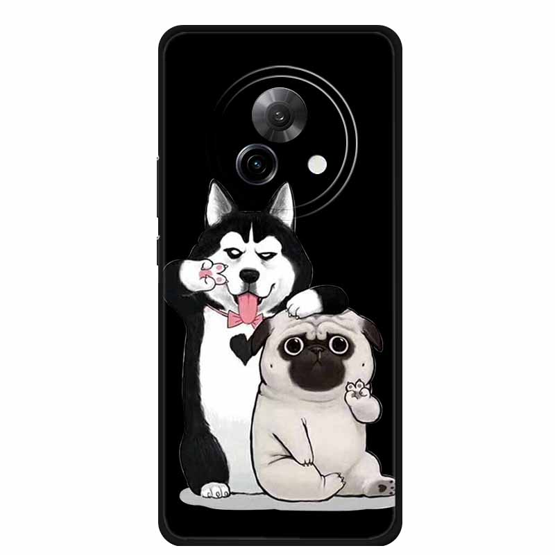 Black Silicone Case For Meizu Lucky 08 Case Luxury Protective Soft Phone Back Cover For Meizu Lucky 08 Case 6.78" Cartoon Shell