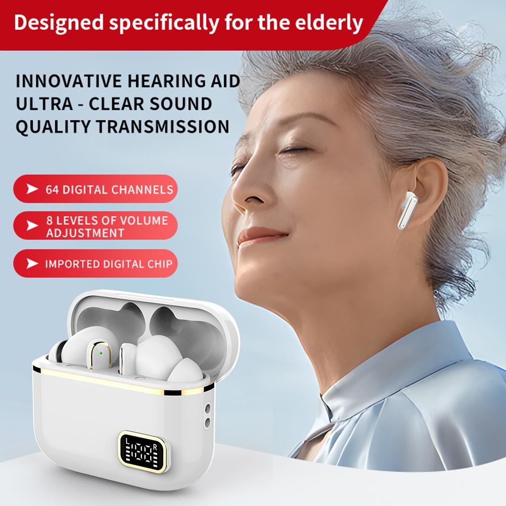 Hearing Aids Bluetooth-Compatible 5.4 Sports Earbuds Touch TWS Headphones with Charging Box Hearing Sound Amplifier for Elderly