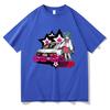 Anime Lucky Star Konata T-Shirt Cartoon Unisex Damen Ästhetisch Vintage Auto T-Shirt Unisex Unisexga Druck Oversize Oberteile Baumwolle T-Shirt