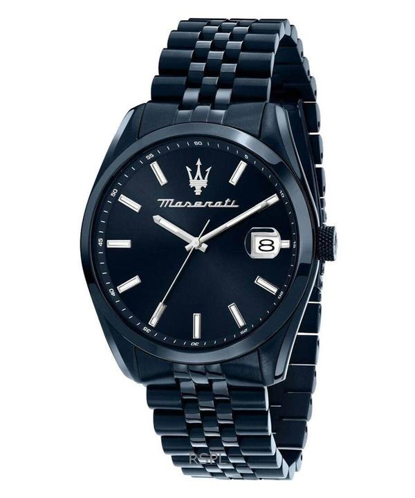 

Мужские часы Maserati Attrazione из нержавеющей стали с синим циферблатом Sunray, кварцевые R8853151016 синий/солнечный луч