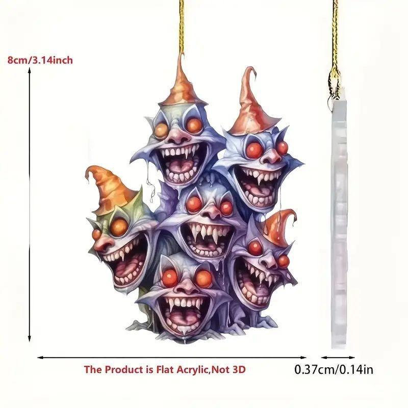 

Acrylic Vibrant Halloween Car Mirror Charm Creative Cartoon Decor For Stylish Interiors