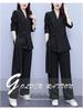 Spring & Autumn Plus Size Women's Wide-Leg Pants Two-Piece Set - Age-Reducing and Fashionable