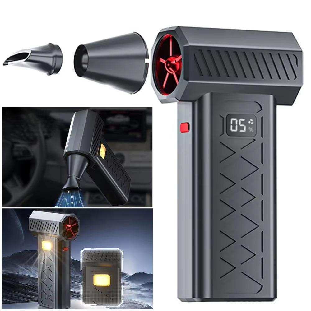 Powerful Dual Mode LED Blower 6-Speed Adjustable 130,000 RPM Mini Snow Blower Rechargeable Cordless Blower Home Cleaning