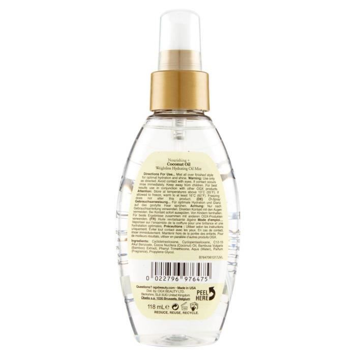 ORGANIX Brume Huile & Lait De Coco - 118 Ml