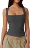 European And American Women'S Clothing Street Hottie Fashion Square Collar Basic Slim-Fit Sleeveless Vest Bottoming Top
