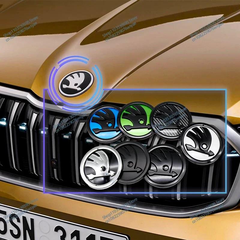 ABS Car Front Rear Logo Emblem Auto Grille Trunk Badge Cover Stickers for Skoda 3 2 VRS Vision Kodiaq Favorit Rapid Octavia A5