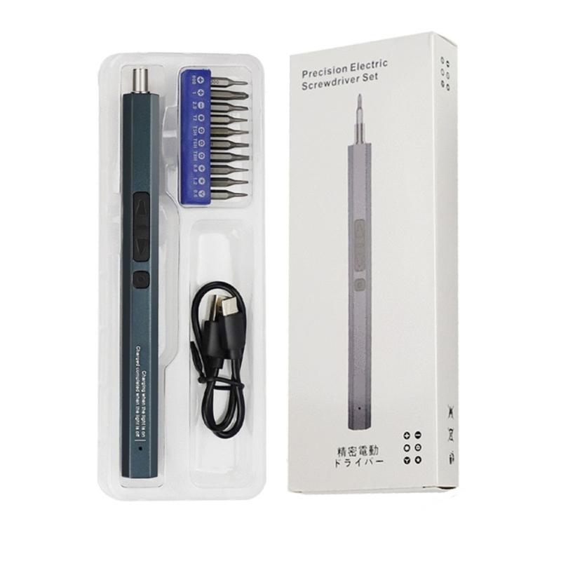 

Мини-электрическая отвертка, набор прецизионных отверток 12 в 1 с 10-битной USB-перезаряжаемой нескользящей ручкой 12-in-1