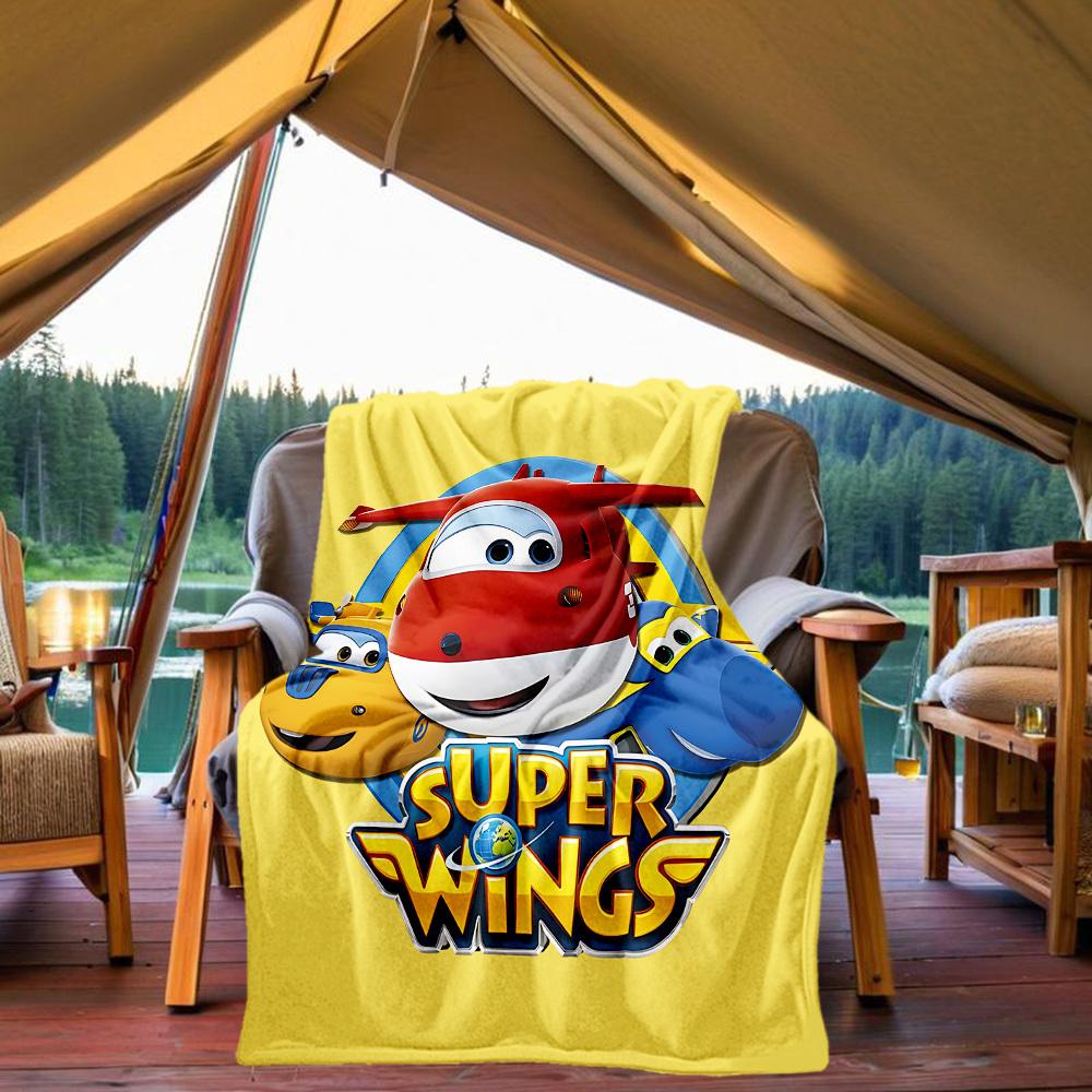 1pc Super Wings Outdoor Blanket Lightweight Flannel, Soft & Warm, All-Season Use for Sofa, Outdoor, Camping, Living Room012