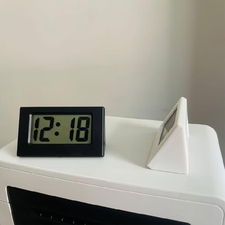 Small Digital Clock Mini Car Clock with Large LCD Display for Office Vehicle Home Table Battery Operated Desk Clocks