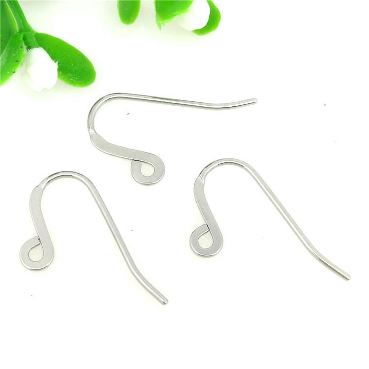 Stainless Steel Ear Hook Trim Assembly Earrings Flatten Fish Mouth U-shaped Ear Hooks DIY Fashion Handmade Jewelry Findings 0.8*10*23mm ( 1bag / 100 pcs )