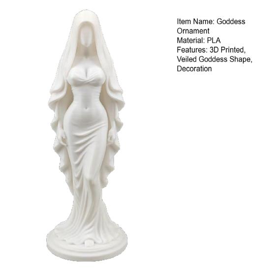 3D Printed Veiled Goddess Statue Artistic Wearing Veil Women Figurine Sculpture Decoration for Home Office Living Room Desktop