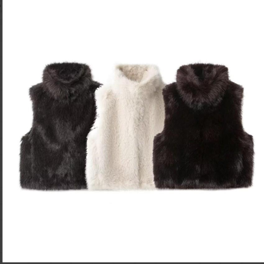 European & American Women's Fashion Versatile Faux Fur Effect Vest