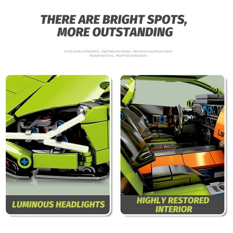 Mt Toys nowy zaawansowany technologicznie samochód wyścigowy Lambor Sian FKP 37 zestaw klocków kompatybilny z 42115 techniczne klocki dla dzieci boże narodzenie