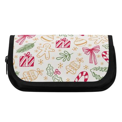 Pencil Pouch 300D Polyester Extra Large Capacity Metal Zipper with Two Compartments for Pens Ruler Scissors Students for Students