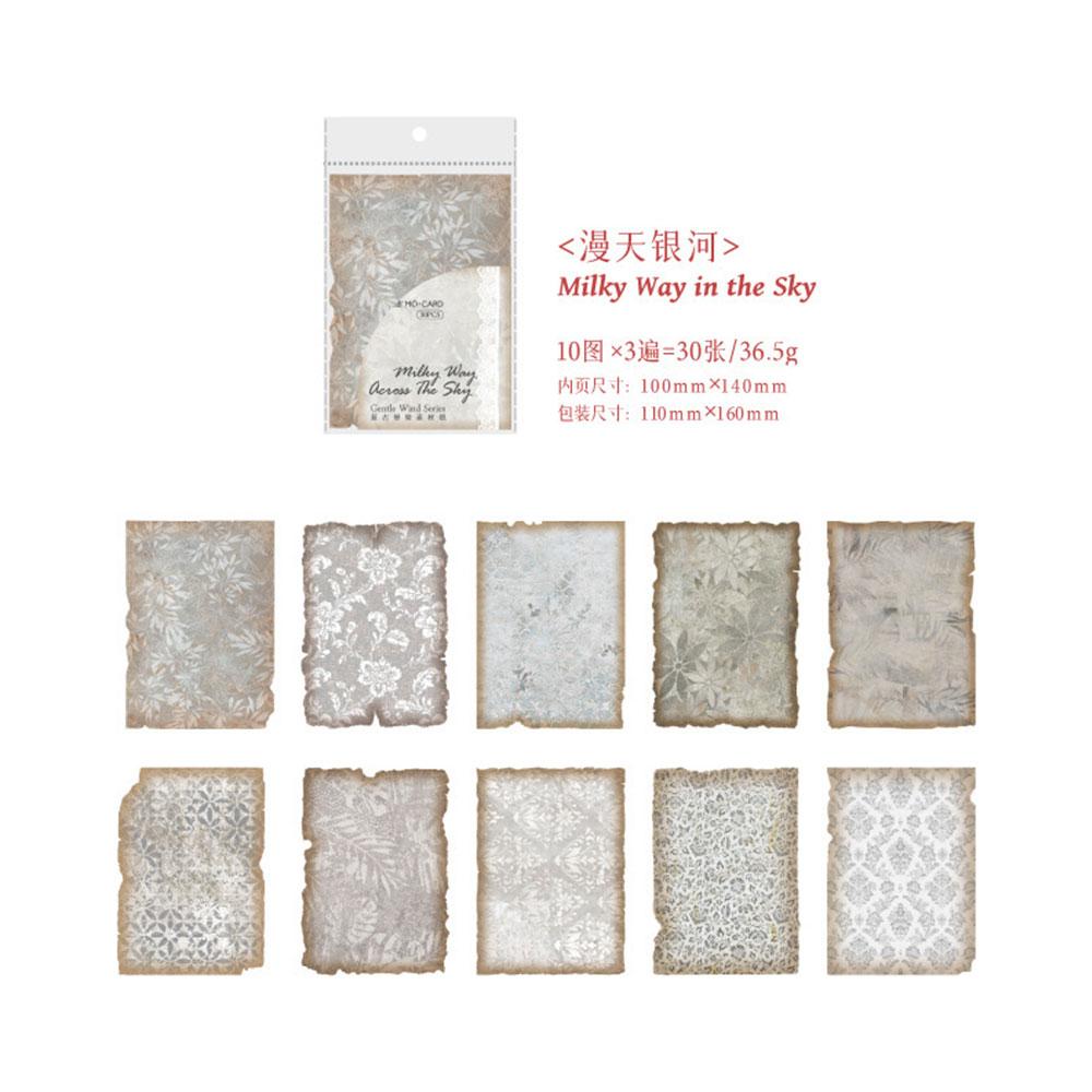 30Pcs/Bag Various Styles Vintage Material Paper Decorative Diary Album DIY Scrapbooking Handmade Background Papers Craft Supply