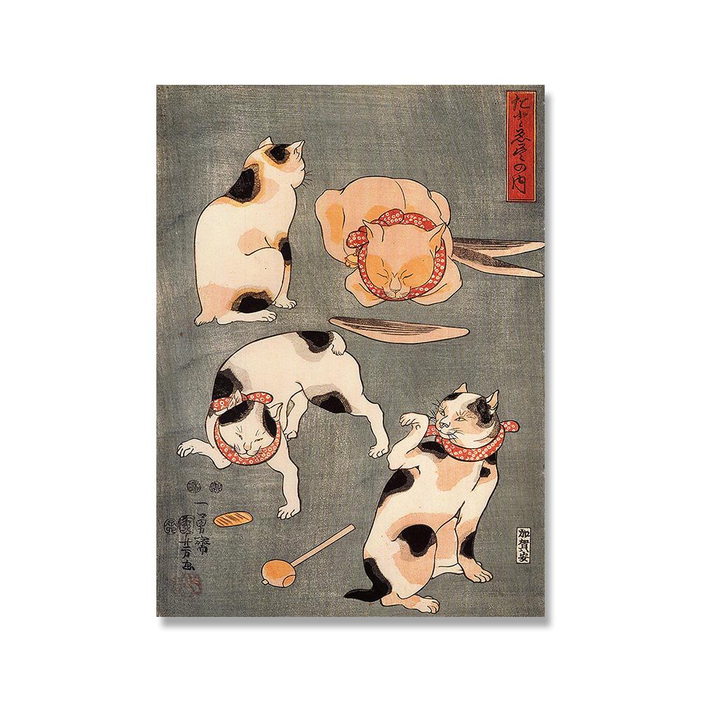 

Винтажный постер «Кошки для станций дороги Токайдо» Утагава Куниёси, японская гравюра на дереве, холст с принтом, настенное искусство, домашний декор 21x30cm No Framed