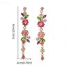 1 Pair Long Flower Drop Earrings Embellished Dangle Earrings  All Seasons Compatible