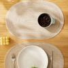 1pc Oval Polyester Placemats, Beige or Brown Western Placemats, Heat Resistant, Non-Slip, Daily Decorative Mats