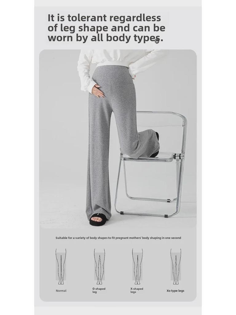 Nové volné těhotenské kalhoty do zvonu s přídavným sametem na podzim/zimu