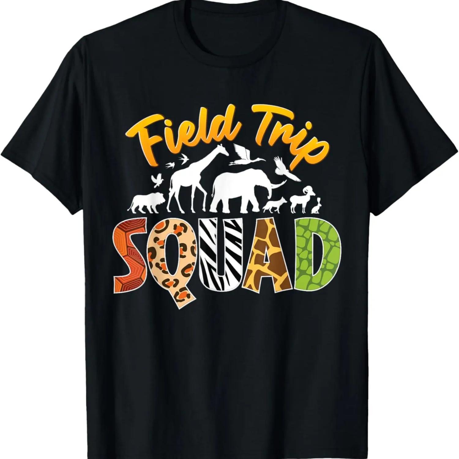 

Zoo Field Trip Squad Matching Teacher Students Boys Girls T-Shirt S чёрный