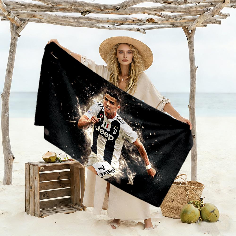 Ronaldo Celebrates Goal Beach Towel Super Soft & Absorbent Comfortable Lightweight Suitable for Swimming, Gym, Camping, Yoga Vacation