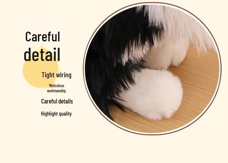 Border Collie Plush Toy - Standing & Lying Poses, Cute Dog Doll Gift